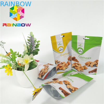 Foil Stand Up Snack Bag Kemasan Zipper Plastik Kacang Mete Kustom Dicetak