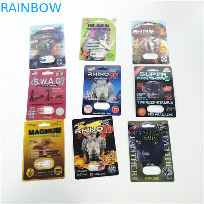 Rhino 69 3D Kartu Blister Kemasan Pria Enhancement Kapsul Plastik Masukkan Kotak Kartu 3d
