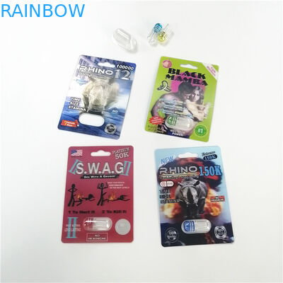 Slide Blister Card Packaging Male Enhancement Pills Packing Ukuran Disesuaikan