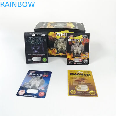 Slide Blister Card Packaging Male Enhancement Pills Packing Ukuran Disesuaikan