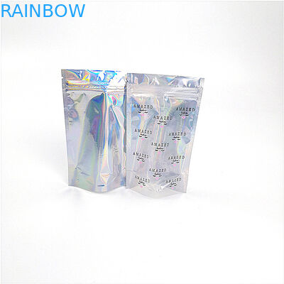 Shinny Glossy Hologram Tas Kemasan Kosmetik Biodegradable Dengan Depan Transparan