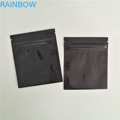 Reusable Bpa Gratis Black Sachet Herbal Incense Packaging Glossy Aluminium Foil Zipper Bags