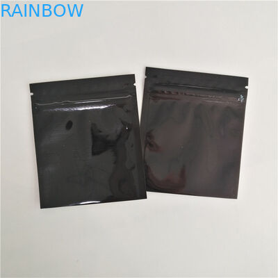 Reusable Bpa Gratis Black Sachet Herbal Incense Packaging Glossy Aluminium Foil Zipper Bags