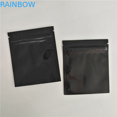 Reusable Bpa Gratis Black Sachet Herbal Incense Packaging Glossy Aluminium Foil Zipper Bags