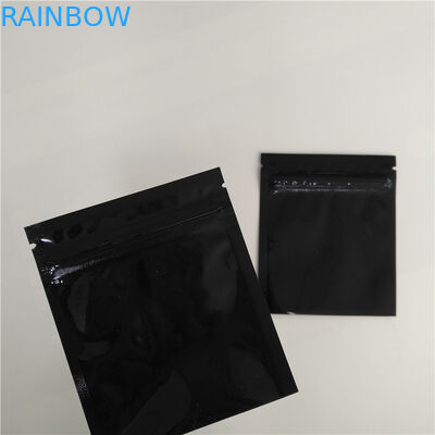 Reusable Bpa Gratis Black Sachet Herbal Incense Packaging Glossy Aluminium Foil Zipper Bags