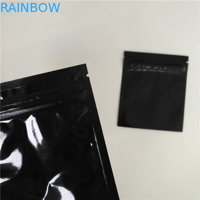 Reusable Bpa Gratis Black Sachet Herbal Incense Packaging Glossy Aluminium Foil Zipper Bags