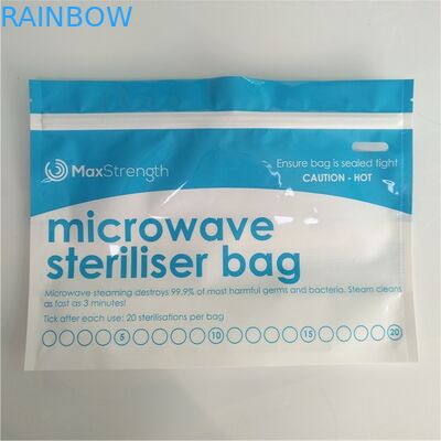 Penyimpanan Makanan Steriliser Microwave Tas Bawah Buhul Dapat Dipulihkan Kembali Ritsleting Kustom Atas