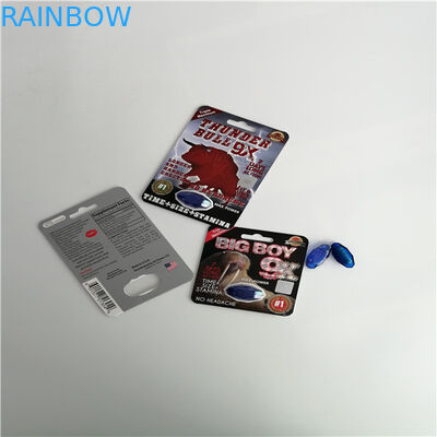 Kartu Blister Kartu Tambahan Laki-laki Kemasan Kustom Dicetak Kartu Badak 69 Seks Pill 3D