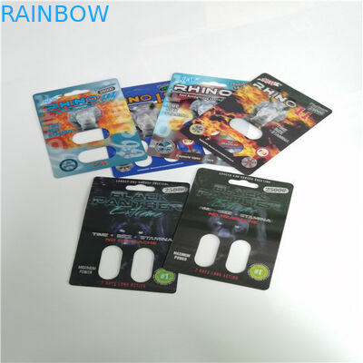 Kartu Blister Kartu Tambahan Laki-laki Kemasan Kustom Dicetak Kartu Badak 69 Seks Pill 3D