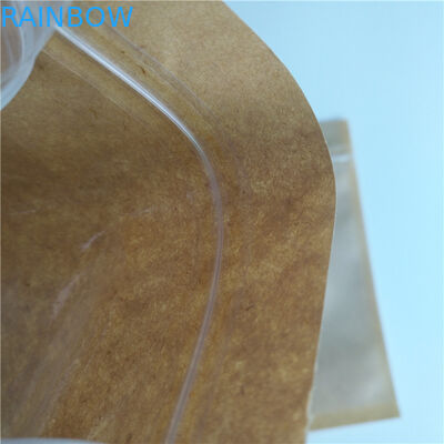 Biji Kopi Cherry Sachet Bantal Kustom Kantong Kertas Dapat Didaur Ulang Tahan Lama Dengan Jendela