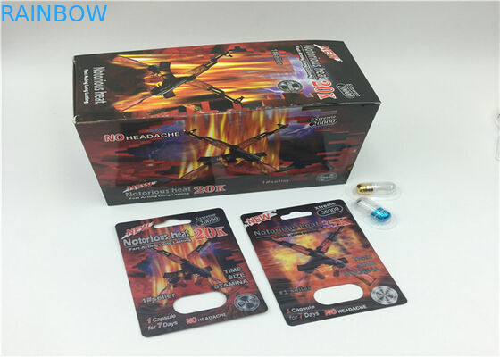 Badak 69 3d Kartu Blister Kemasan Kapsul Pil Warna Kustom Dengan Kotak Kertas Display