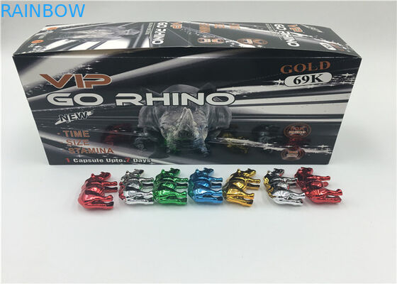 Efek Hologram 3D Pil Kartu Blister Kemasan Badak 69 Wadah Peluru Tahan Lama