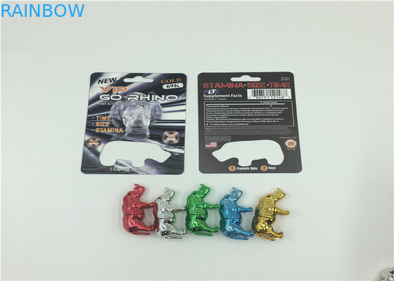 Efek Hologram 3D Pil Kartu Blister Kemasan Badak 69 Wadah Peluru Tahan Lama