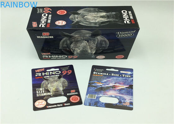 Kemasan Kartu Blister Kapsul Badak Rhino Untuk Pil Bubuk Peningkatan Seksual Pria
