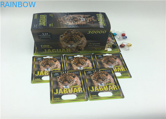 Kemasan Kartu Blister Hitam FX 35000 Series Kertas Kotak Display Untuk Pil Peningkatan Pria