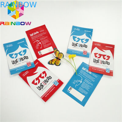 Paket Datar Mylar Plastik Aluminium Foil Tas Kantung Masker Wajah Laminasi Dengan Notch Air Mata