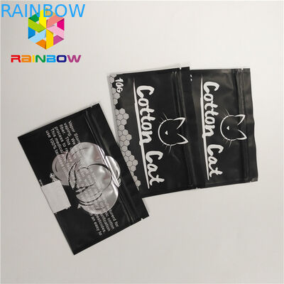 Mylar Smell Proof Foil Pouch Kemasan Kantung Plastik Self Seal Dengan Resealable Zipper
