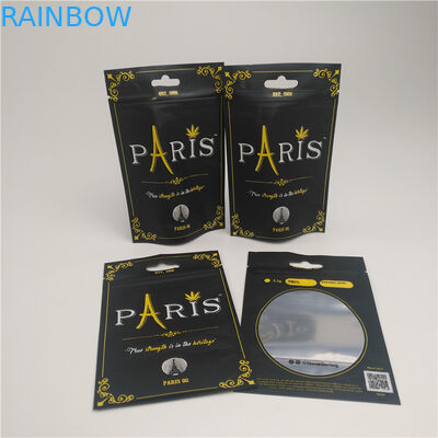 Tas Clear Window Stand Up Pouch Anti Bau CBD Dengan Zipper Pengaman