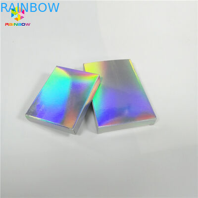 Die Cut Kartu Hologram Kotak Kertas Kustom Cetak Untuk Permen Cookies Lipstik Krim Eyeshadow