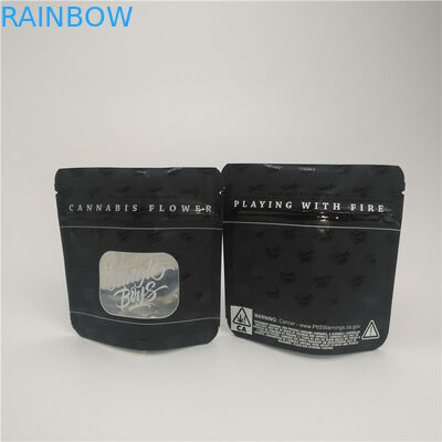 Matte Hitam Mylar Aluminium Foil Stand Up Pouch Medis Tobacco Leaf Packaging