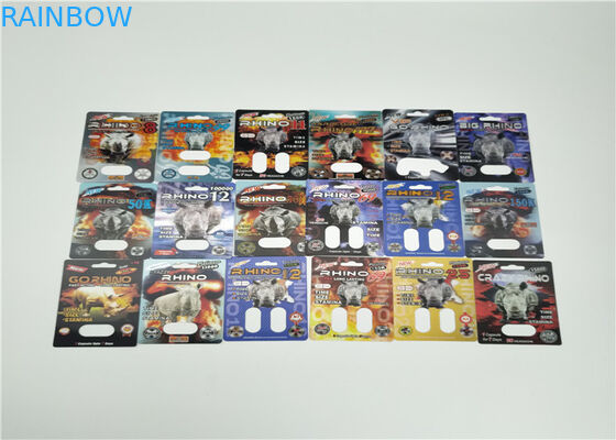 Fire Rhino50K 3d Effect Blister Kartu Kemasan Paket Enhancement Pria Pill Untuk Pil Seks Kapsul