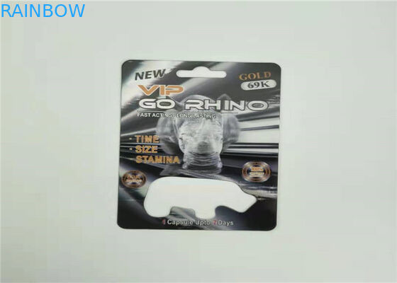 Kemasan Kartu Blister Waterproof Rhino 99 50k Male Enhancement Pills 3d Effect Insert Card