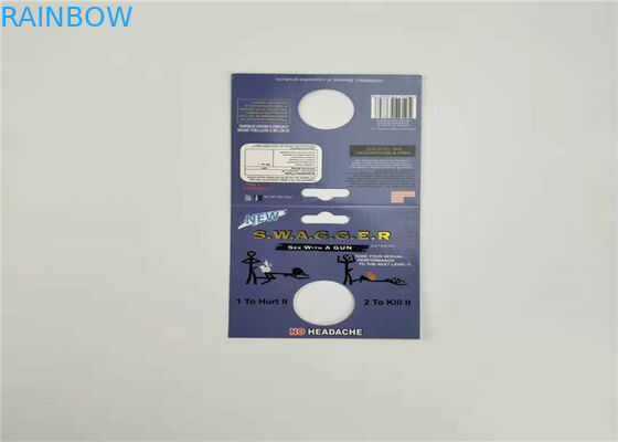 Kapsul Plastik Blister Kemasan Pil Seks 3D Kartu Badak Pola 8-50000 Dengan Penutup Plastik