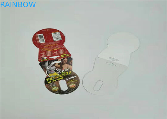 Satu Set Seks Pil Kartu Kertas Kemasan Merah Sliver Rhino V7 Kartu Blister Warna Kustom