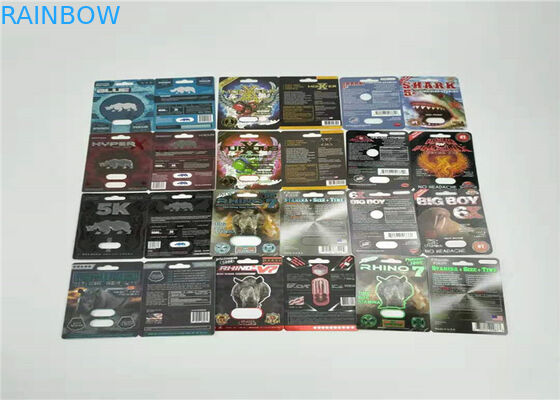 7000K Kerbau Kertas Kemasan Kartu Blister Red Foil Stamping Cetak Offset