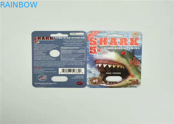 Kotak Kemasan Kartu Blister Ramah Lingkungan Badak 7 Kertas Kartu Untuk Pria Enhancer Capsule