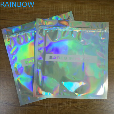 Zip Lock Sock Aluminium Foil Kantong Pakaian Kemasan Tas Hologram Depan Jelas