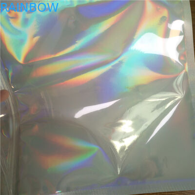 Pakaian Pakaian Kemasan Stand Up Zipper Pouch Bags Iridescent Glitter Holographic Ziplock