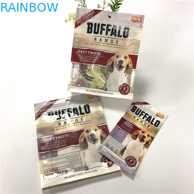 Tas Makanan Hewan Peliharaan Yang Kuat Bukti Bau Logo UV Dicetak Dengan Mudah Membuka Air Mata Takik