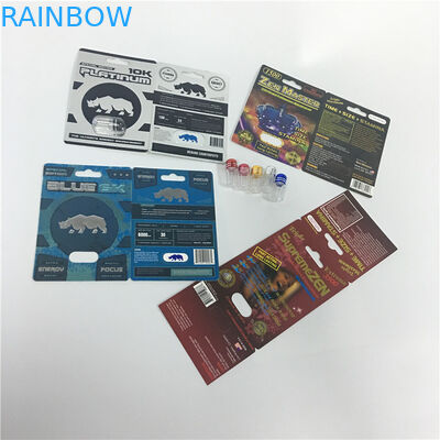 Platinum 10K Seks Pil Kapsul Blister Kartu Kemasan Kotak Ukiran Kerajinan Disesuaikan