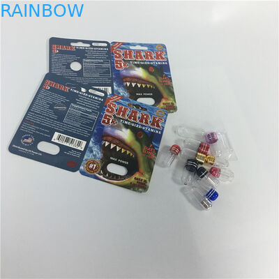 Rhino Male Enhancement Pill Kapsul Kemasan Kotak Blister Shark Paper Cards