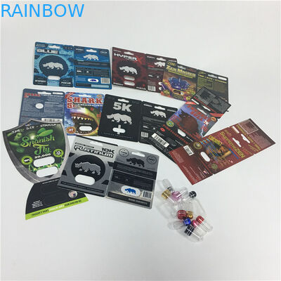 Sutra Pencetakan Kartu Blister Kemasan Obat Peningkatan Laki-laki Pil Seks Badak Logo Kustom