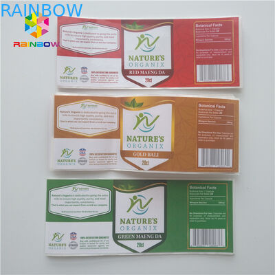 Dropper Shrink Label Lengan Stiker Farmasi Vial Glass 30ml Botol Untuk Steroid