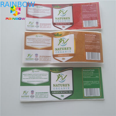 Dropper Shrink Label Lengan Stiker Farmasi Vial Glass 30ml Botol Untuk Steroid