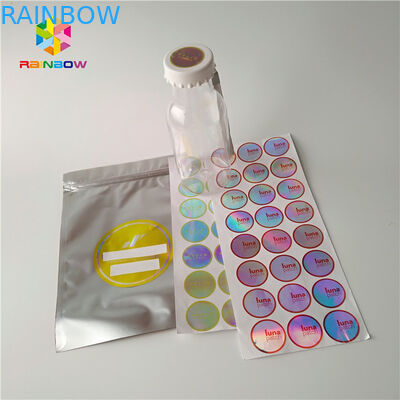 Label Botol / Jar Menyusut Lengan Bulat 3d Laser Holographic Hologram Sticker