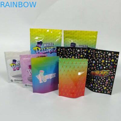 Ziplock Holographic Herbal Dupa Kemasan Disesuaikan Bag Childproof 3.5g Pouch