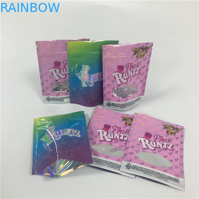 Matte Ziplock Dicetak Kemasan Dupa Herbal Weed Wraps Hologram Rotogravure Printing