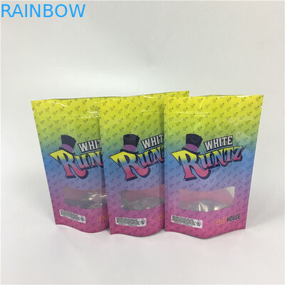 CYMK Warna Kustom Dicetak Tas Ziplock Weed Runtz Punch Untuk Paket Runtz Mylar