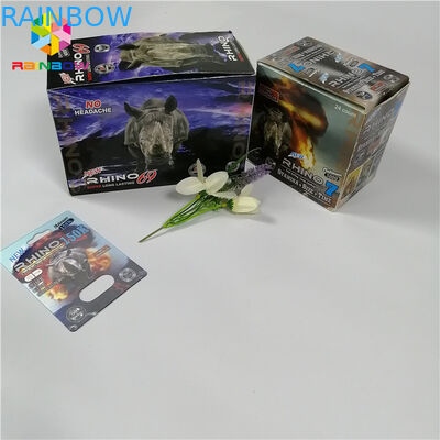 Laki-laki Peningkatan Seks Pil Kemasan Kartu Blister Badak 69 Kapsul Kotak Kartu Plastik 3d