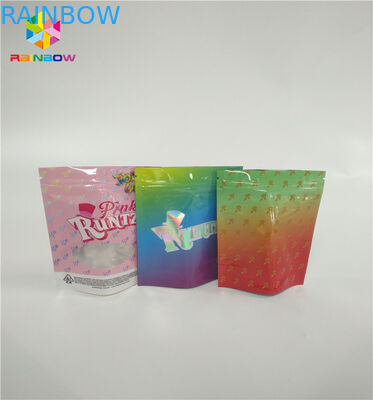 Childproof 3.5g Stand Up Zipper Pouch Bags Sesuaikan Cetak Runtz Pack Bukti Bau