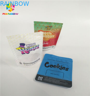 Childproof 3.5g Stand Up Zipper Pouch Bags Sesuaikan Cetak Runtz Pack Bukti Bau