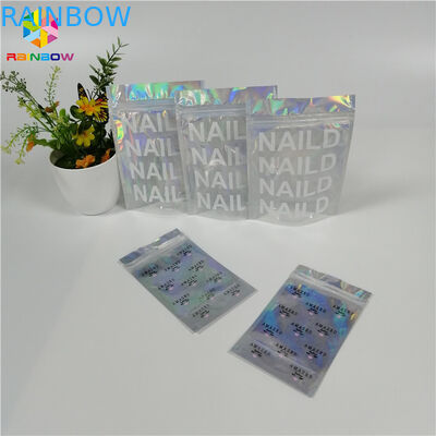Stand Up Customized Organizer Makeup Bag Satu Sisi Kemasan Laser Holographic Jelas