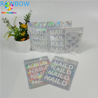 Stand Up Customized Organizer Makeup Bag Satu Sisi Kemasan Laser Holographic Jelas
