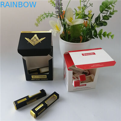 Kotak Jendela Kemasan Kertas Yang Jelas Hot Foil Stamping Logo Dicetak Untuk Kemasan Hadiah / Kosmetik