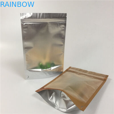 Dilaminasi Aluminium Foil Zip Lock Bag Stand Up Pouch Transparan Kelembaban Bukti