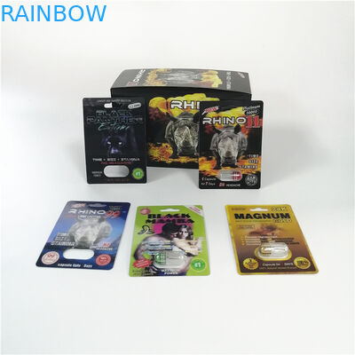 Logo Disesuaikan Pil Seks Kemasan Blister Badak Hitam Panther Paket Peningkatan Pria